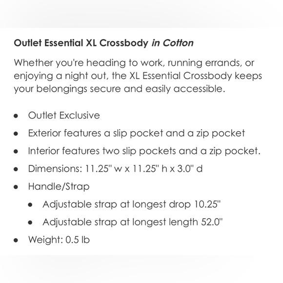 Vera Bradley Outlet Essential XL Crossbody in Cotton NWT - Picture 4 of 4